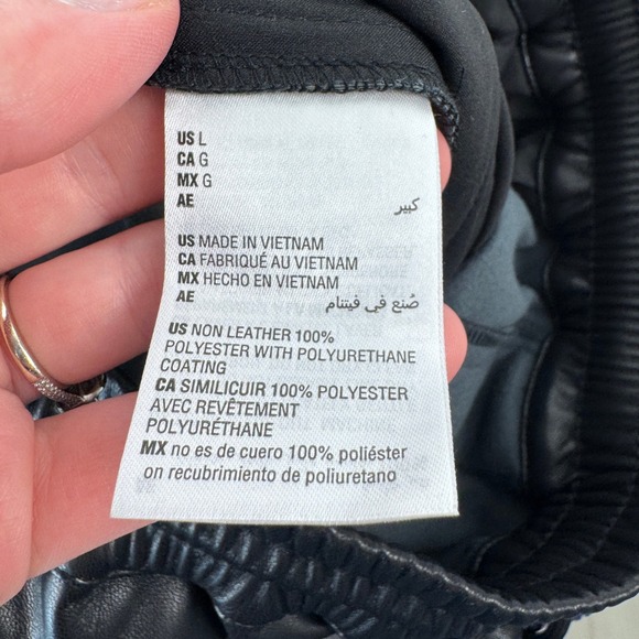 Mode of One Mens Relaxed Fit Faux Leather Pull On Pants Deep Black L 100199538MN - Picture 12 of 15